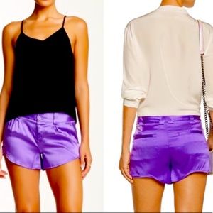 Alice and Olivia Butterfly silk mini shorts